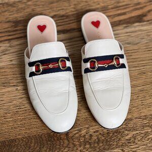 Gucci Women's Princetown Leather Slipper, 35.5, White
